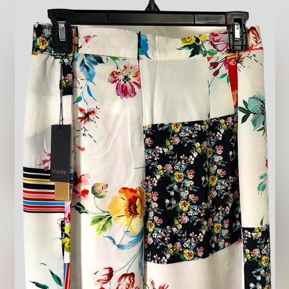 MARE’E Pour TOI Woven Crop Leg Pant Floral Patchwork Pr. White/Multi Sizes 12&18 - Picture 7 of 14
